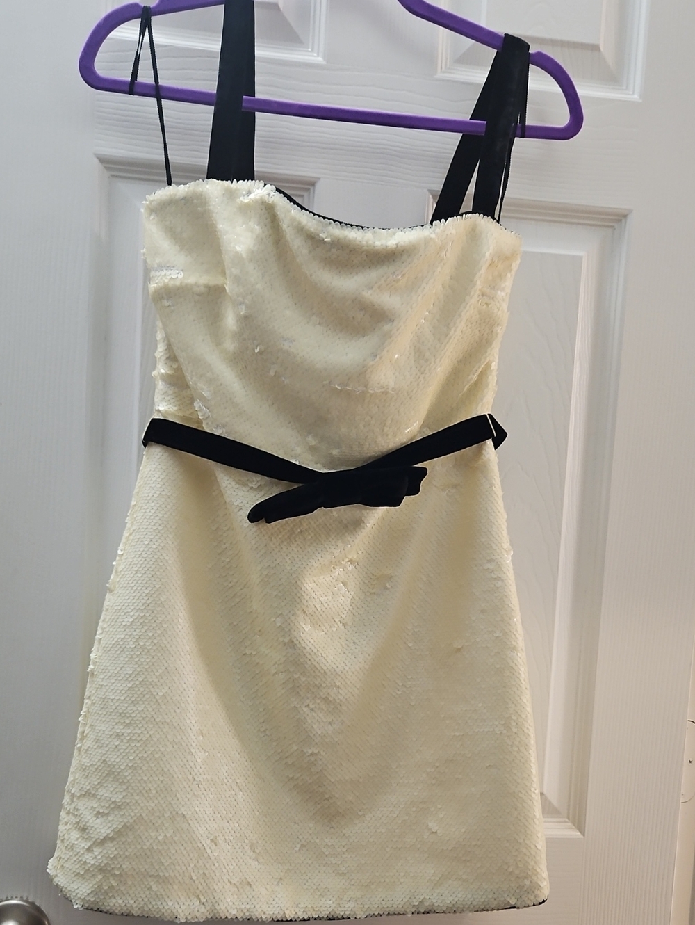 Miya Sequin Mini Dress In Beige